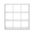 Furinno Cubicle Open Back Decorative Cube Storage Organizer, 9-Cube, White