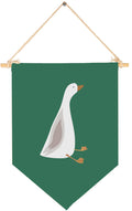 Silly Goose Wall Art,Farm Animal-Cute Goose Flag Wall Decor Gifts for Baby Girls Boys Kids-Canvas Hanging Pennant Banner Wall Si