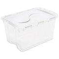 Sterilite 48 Qt Hinged Lid Storage Box, Stackable Bin with Lid, Plastic Container to Organize Home, Office, Basement, Clear with