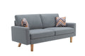 Lilola Home Bahamas Gray Linen Sofa with 2 Throw Pillows