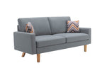 Lilola Home Bahamas Gray Linen Sofa with 2 Throw Pillows