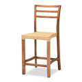 Baxton Studio Arthur Mid-Century Modern Walnut Brown Finished Wood and Natural Rattan Counter Stool