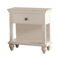 Benjara Poplar Wood Night Stand With Storage, White
