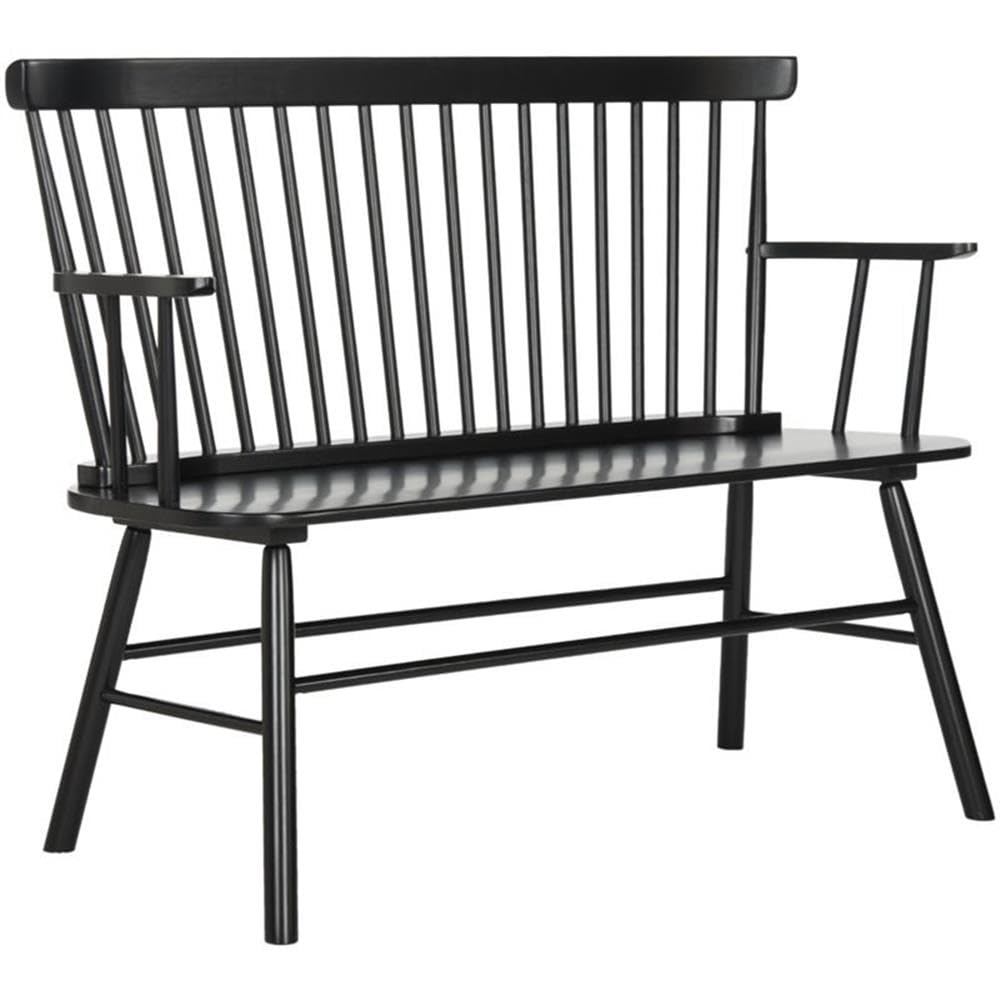 SAFAVIEH American Homes Collection Addison Spindle Back Settee, 0, Black