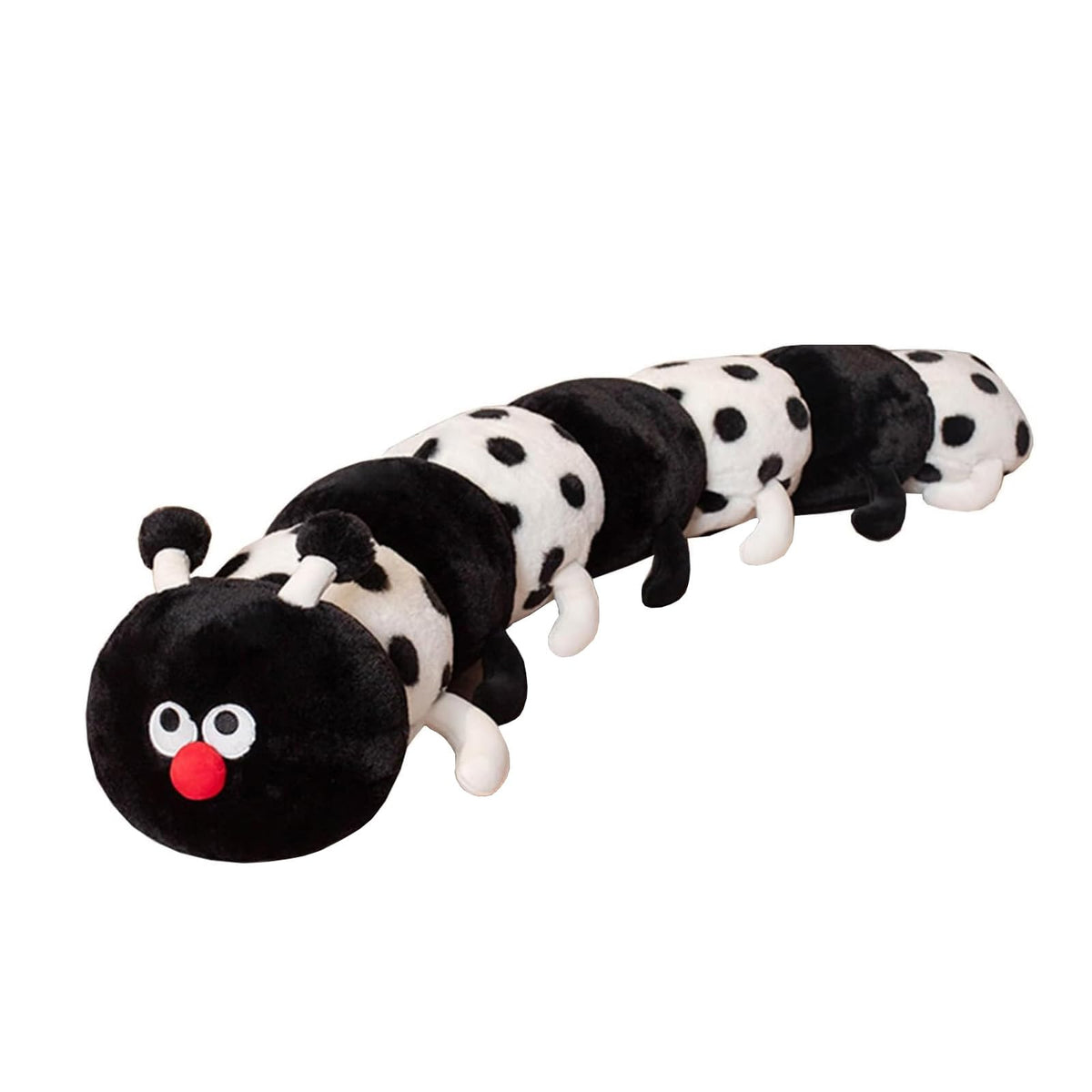 Hofun4U Caterpillar Stuffed Long Plush Pillow  Home Decoration Christmas Birthday for Kids Adults (Black,33 inch)