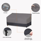 Easy-Going Outdoor Couch Cover, Heavy Duty 3-Seater Patio Sofa Cover, Windproof Outdoor Bench Cover, Durable Patio Furniture Cover (85Wx37Dx35H Inch, Gray/Dark Gray)