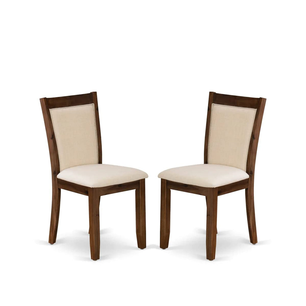 East West Furniture V-Style 6 Piece Set Contains A Rectangle Dining Room Table With V-Legs And 4 Light Beige Linen Fabric Parson Chairs With A Bench, 40X72 Inch, V727Mzn32-6