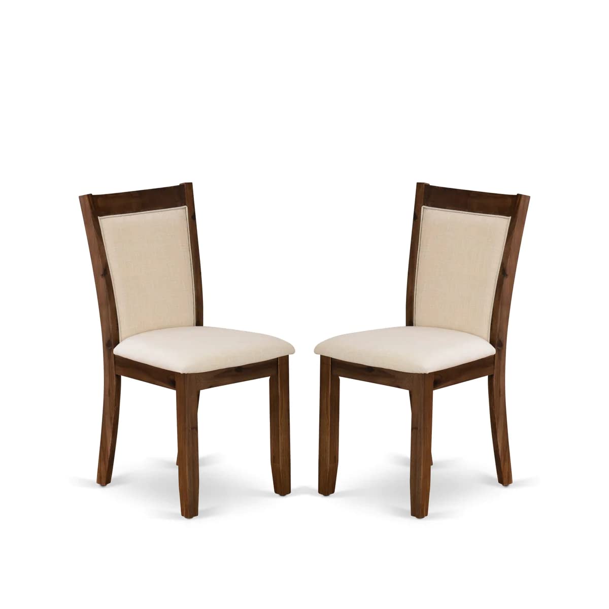 East West Furniture V-Style 6 Piece Set Contains A Rectangle Dining Room Table With V-Legs And 4 Light Beige Linen Fabric Parson Chairs With A Bench, 40X72 Inch, V727Mzn32-6