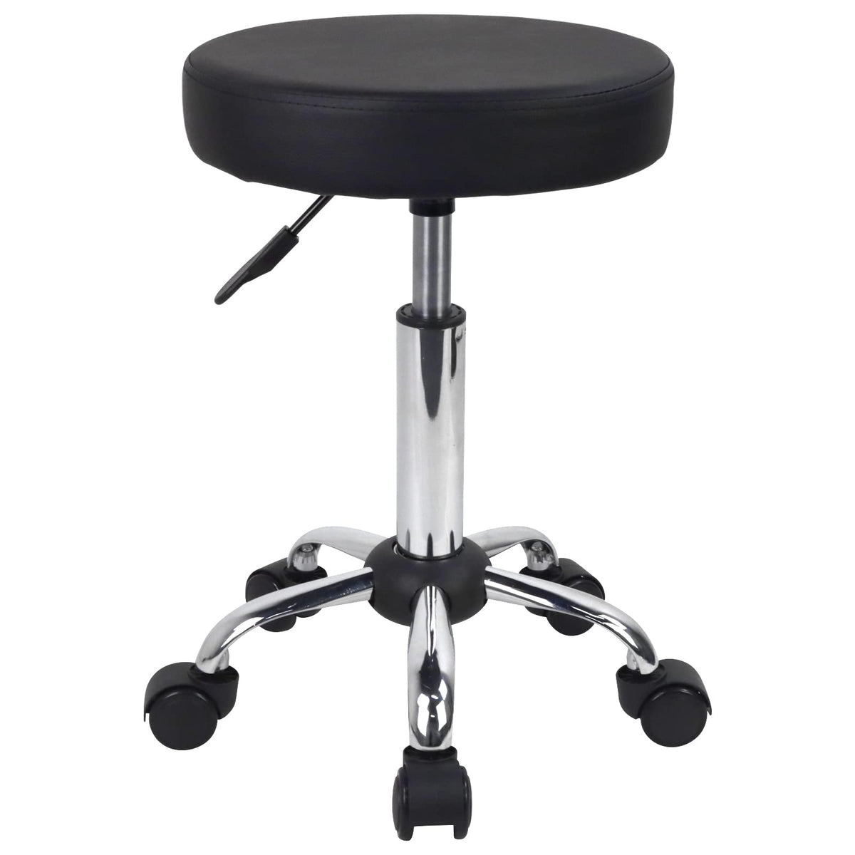 FURWOO Adjustable Salon Chair Small Rolling Stool with Wheels for Spa Salon Massage Home Office Black