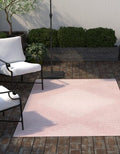 Unique Loom Outdoor Modern Collection Area Rug - Tambor (9' 10' X 13' 1' Rectangle, Pink/ Ivory)