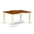 East West Furniture Wet-Bmk-T On Rectangular Dining Table With 18 In Butterfly Leaf In Buttermilk And Cherry Finish