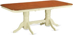 East West Furniture NAKE7-WHI-W Napoleon 7 Piece Modern Set Consist of a Rectangle Wooden Table with Butterfly Leaf and 6 Dining Room Chairs, 40x78 Inch, Buttermilk & Cherry