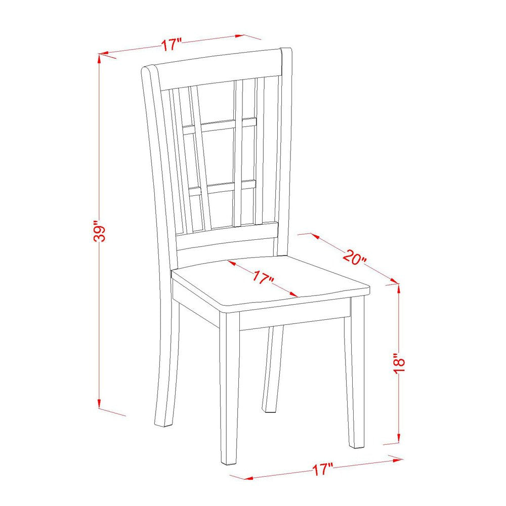 East West Furniture Modern Dining Chairs, Set of 2, Buttermilk & Cherry