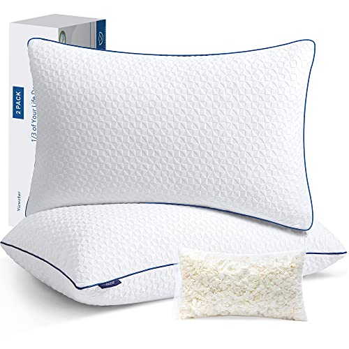 Viewstar Shredded Memory Foam Pillows, Pillows King Size Set Of 2, Firm King Pillows 2 Pack For Side Back Stomach Sleepers, Adju