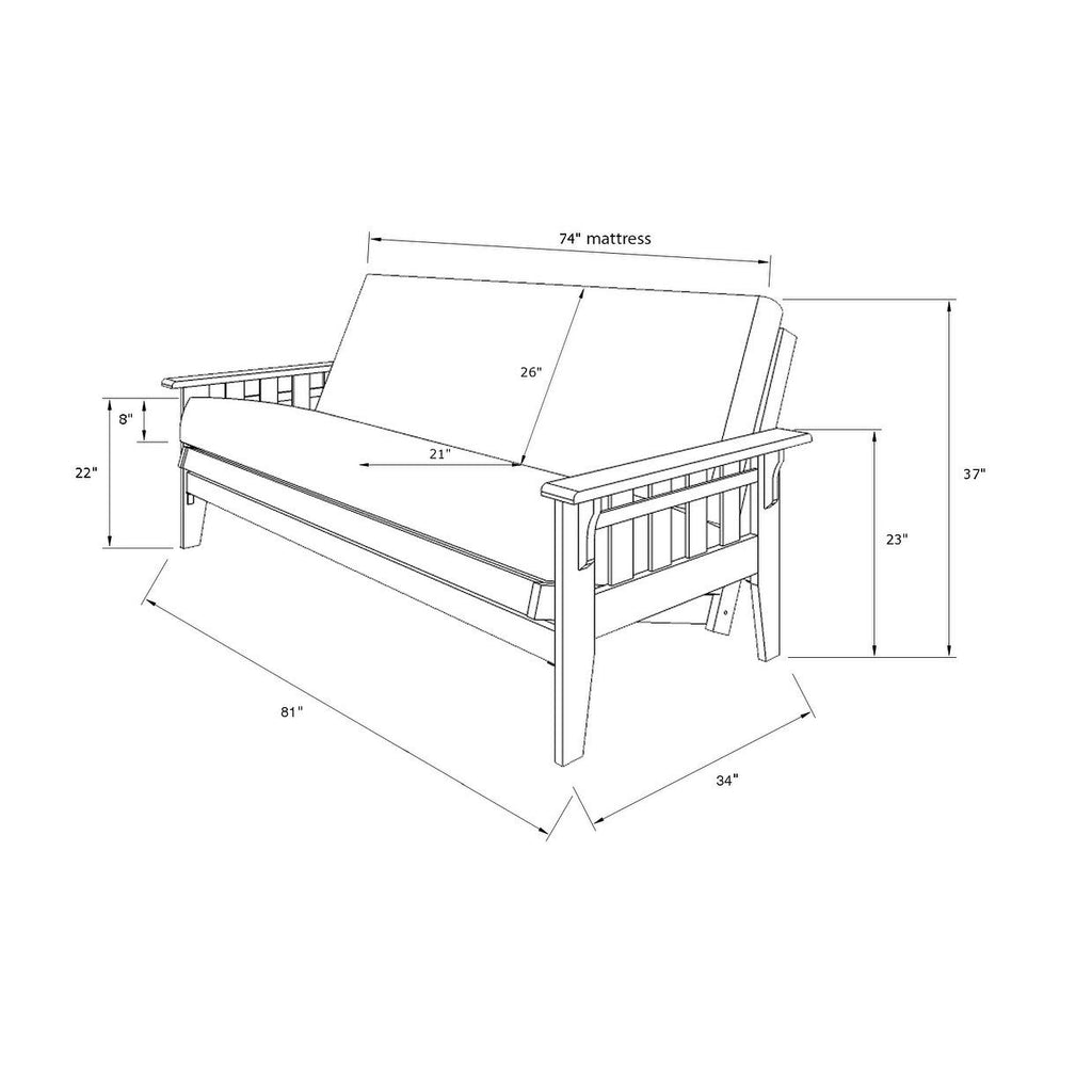 Kodiak Furniture Tucson Full Size Futon Frame with Storage Drawers