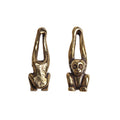 Acxico 2Pcs Chinese Antique Bronze Small Handle Lucky Gibbon Monkey Pendant