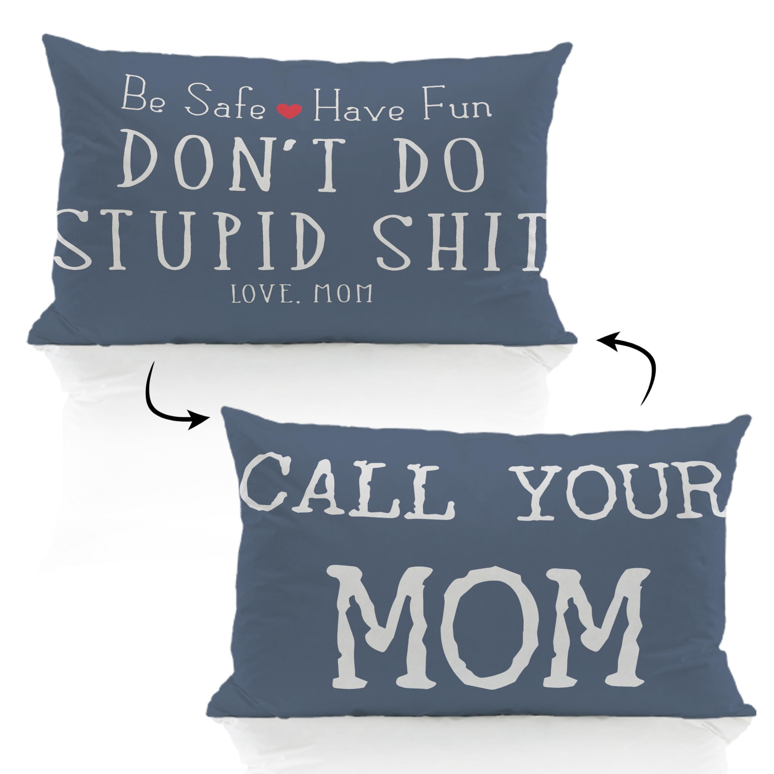 ZJSYXXU Funny Navy Blue 12x20 Pillow Cover - College Dorm Decor, Cushion for Couch, Great Graduation Gift for Daughter or Son