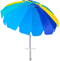Ammsun 7.5Ft Heavy Duty High Wind Beach Umbrella With Sand Anchor & Tilt Sun Shelter, Uv 50+ Protection Outdoor Sunshade Umbrell