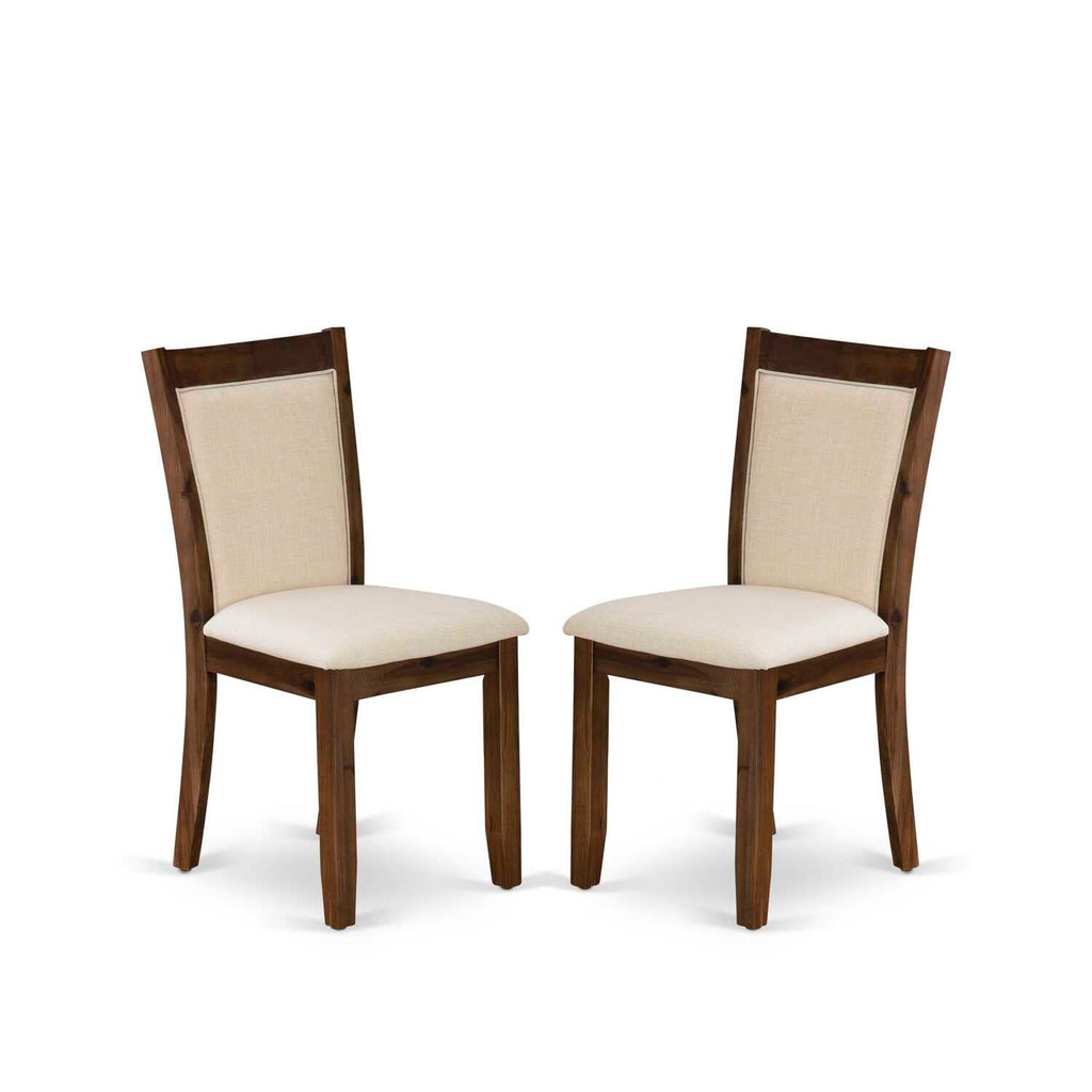 East West Furniture Ferris 7 Piece Set Consist Of A Round Dining Room Table With Pedestal And 6 Light Beige Linen Fabric Parson Chairs, 48X48 Inch, F3Mz7-Nn-32