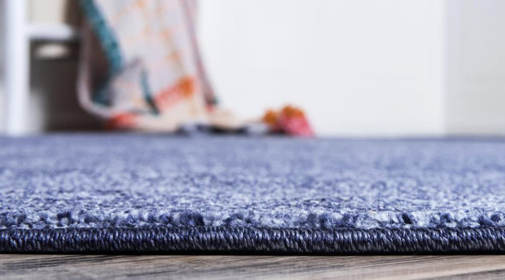 Unique Loom Del Mar Collection Area Rug - Lucille (7' 10'' Round, Navy Blue/ Ivory)