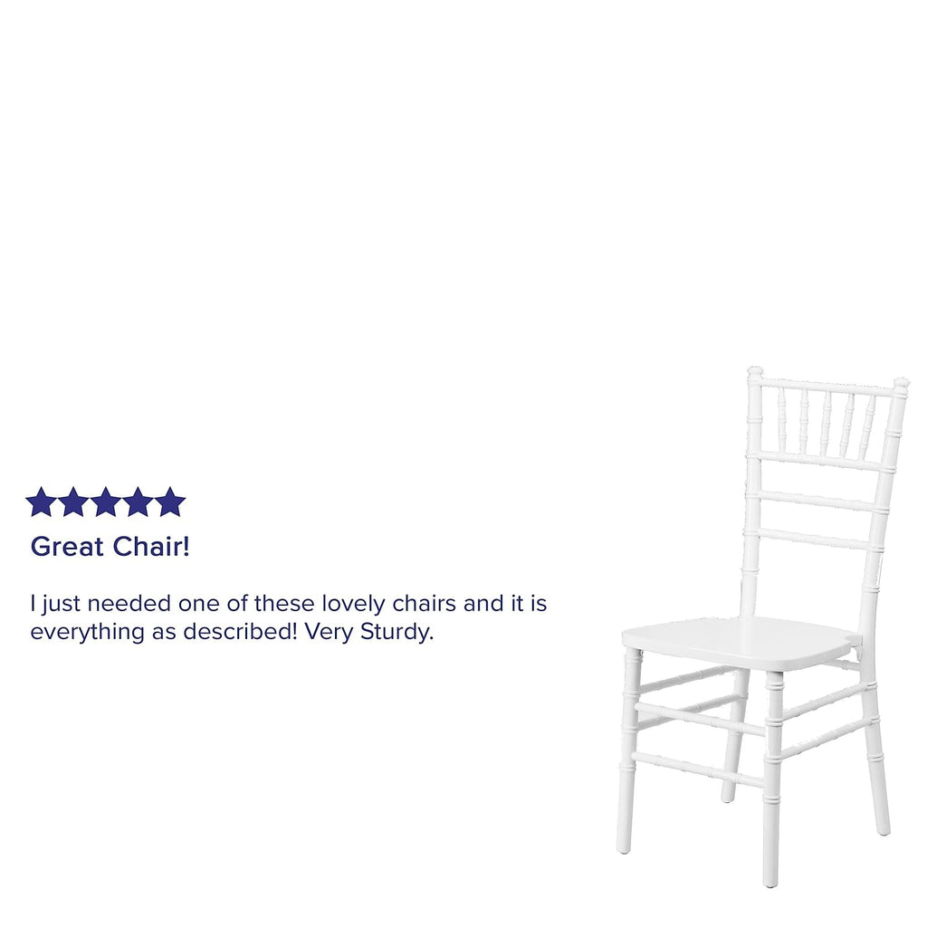 Flash Furniture Hercules Series Chiavari Chair for Formal Events and Banquets, Commercial/Residential All-Occasion Event Chair, White
