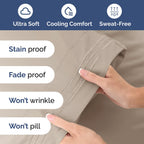 Extra Deep Pocket Split King Sheets - 5 Piece Breathable & Cooling Bed Sheets - Hotel Luxury Bed Sheet Set - Soft, Wrinkle Free & Comfy - Easily Fits Extra Deep Mattresses - Deep Pocket Wheat Sheets
