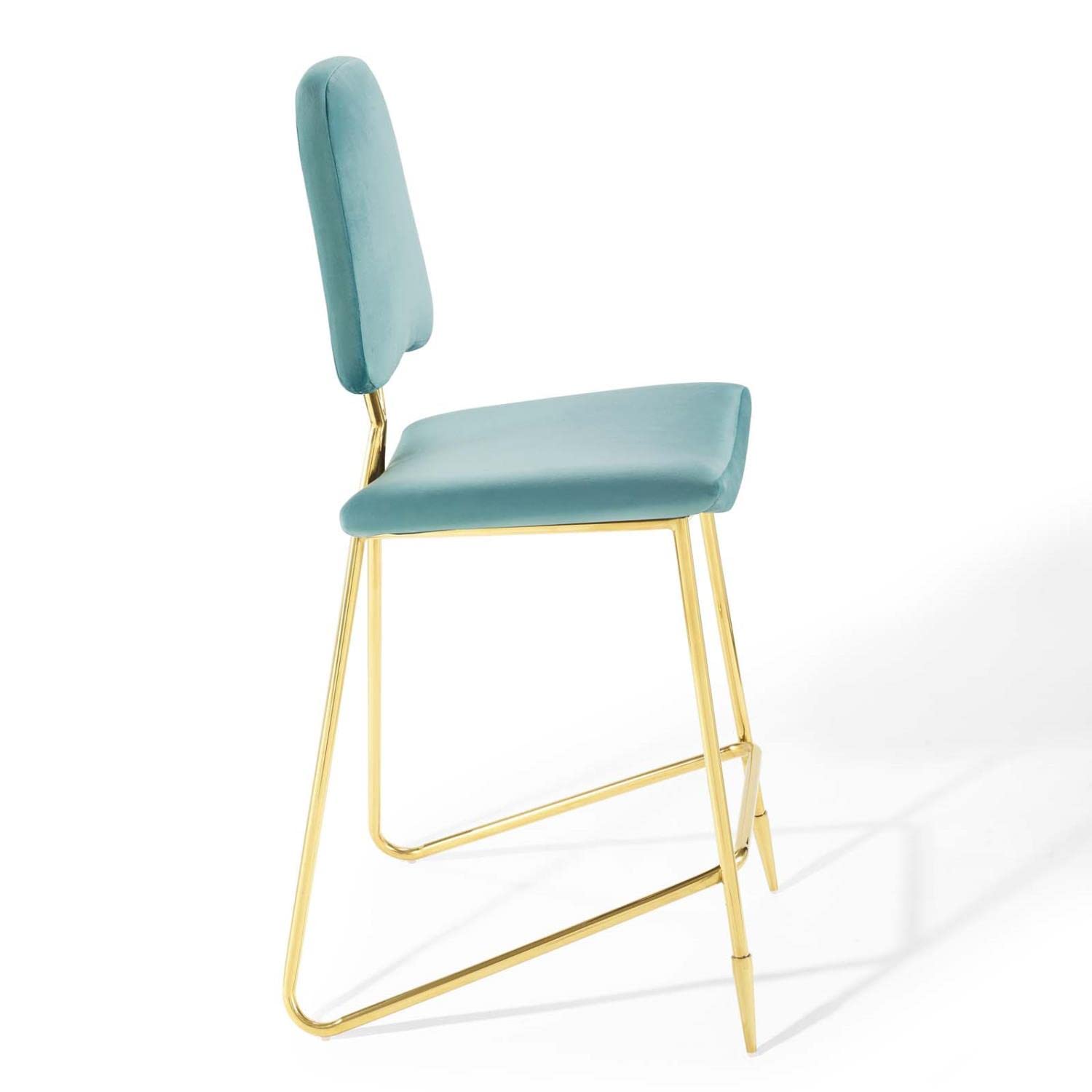 Modway Ponder Performance Velvet Bar Stool, Sea Blue