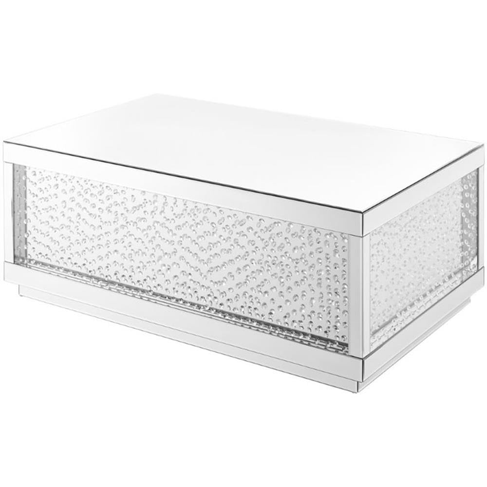 Elegant Decor Modern 48" Clear Crystal Mirrored Accent Coffee Table