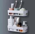 Self Adhesive Bathroom Shelf For Wall, No Drilling Organiser Rack, Pack Of 2