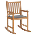 vidaXL Rocking Chair, Outdoor Rocking Chair with Cushion, Porch Rocker Patio Rocking Chair for Garden Balcony Backyard, Solid Wood Teak