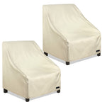 Nettypro Waterproof Patio Chair Covers 2 Pack, 600D Heavy Duty Outdoor Seat Cover, 26W X 28W X 28H Inch, Beige