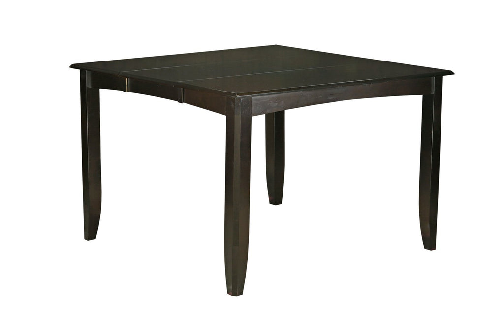 East West Furniture FAIR7-CAP-LC 7 Piece Counter Height Dining Table Set Consist of a Square Wooden Table with Pedestal and 6 Faux Leather Kitchen Dining Chairs, 54x54 Inch, Cappuccino