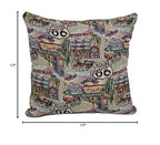 Blazing Needles 17-Inch Tapestry Throw Pillow, Route 66 2 Count