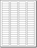 White Removable Labels - Return Address Size 1-3/4' X 1/2' - 80 Per Sheet - For Inkjet/Laser Printers - 25 Sheets / 2000 Label