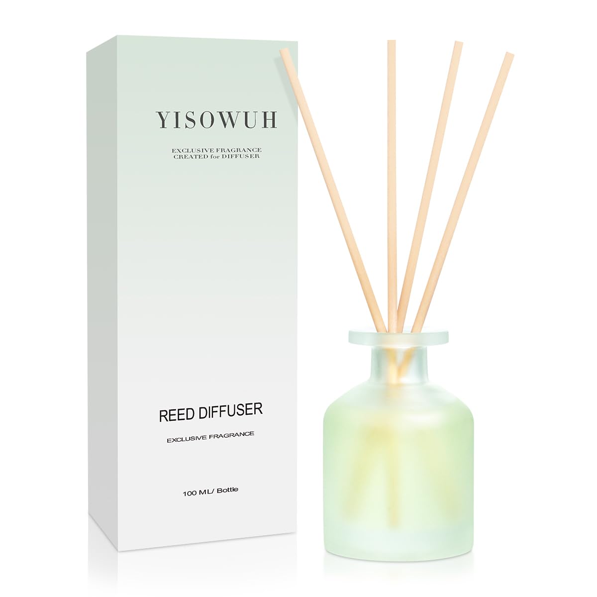 YISOWUH Reed Diffuser - Clean Linen 3.38oz (100ml)*1 Pack Essential Oil Reed Diffuser Set with 8 Sticks, Long Lasting Fragrance 