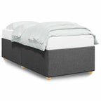 vidaXL Twin XL Upholstered Bed Frame - Dark Gray Fabric Bedstead with Slats for Bedroom