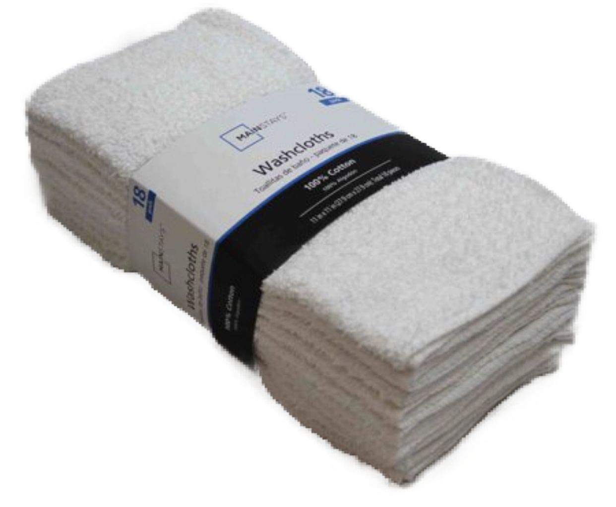Mainstay New 18 Terry White Washcloths Cotton 11 X 11 Thin Wash Rags Wash Cloths