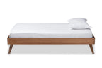 Baxton Studio Lissette Mid-Century Modern Ash Walnut Finished Wood Twin Size Platform Bed Frame