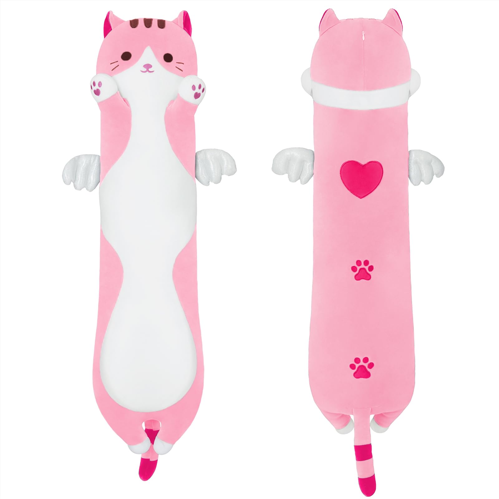 Miaohaha Long Plush Cat Pillow: Cute Plush Cat Toy Doll, Stuffed Animal Cat Hugging Pillow For Sleeping, Gift For Kids And Girls