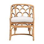 Baxton Studio Aster Modern Bohemian Natural Brown Rattan Armchair