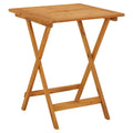 vidaXL Rustic Designed Foldable Patio Table in Solid Acacia Wood, Weather-Resistant, Square Farmhouse Style Outdoor Furniture - 