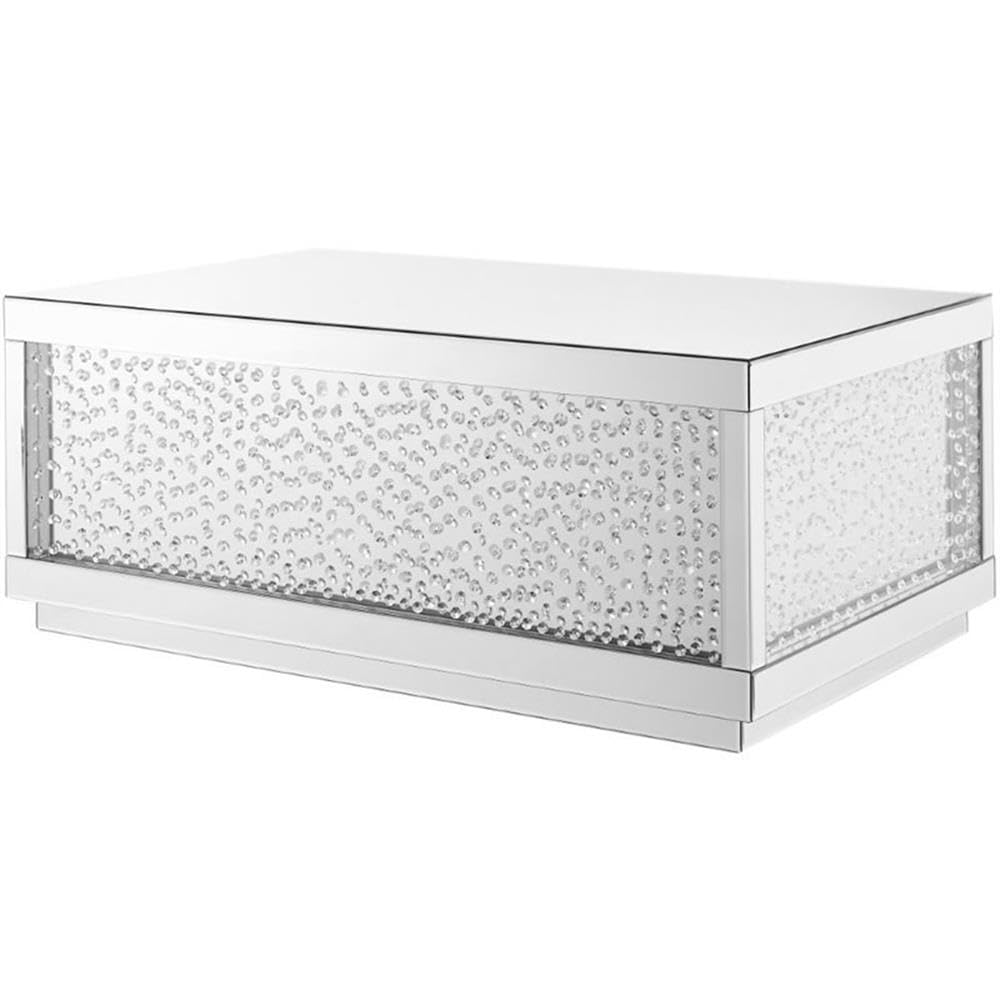 Elegant Decor Modern 48" Clear Crystal Mirrored Accent Coffee Table