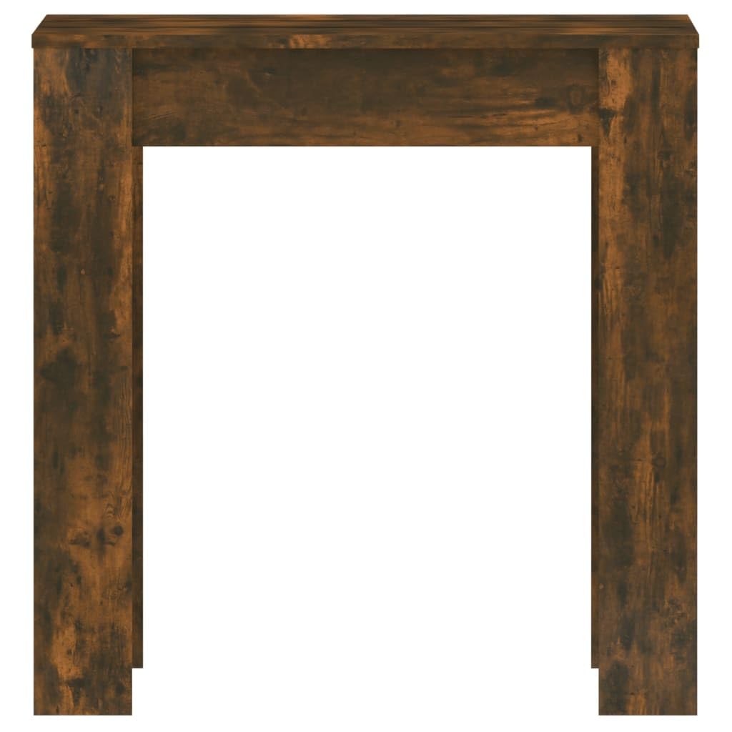 Vidaxl Engineered Wood Dining Table In Smoked Oak - Sturdy Construction, Space-Savvy, Perfect For Dining Room And Kitchen