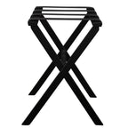HomeRoots Hotel Black Finish Wood Folding Luggage Rack with Black Straps