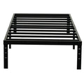 Wulanos Twin Xl Bed Frame 18 Inch Tall, 3500Lbs Heavy Duty Metal Platform With Steel Slats Support, 18-Inch Bedframe With Ample Storage, No Box Spring Needed, Sturdy And Noise-Free, Black