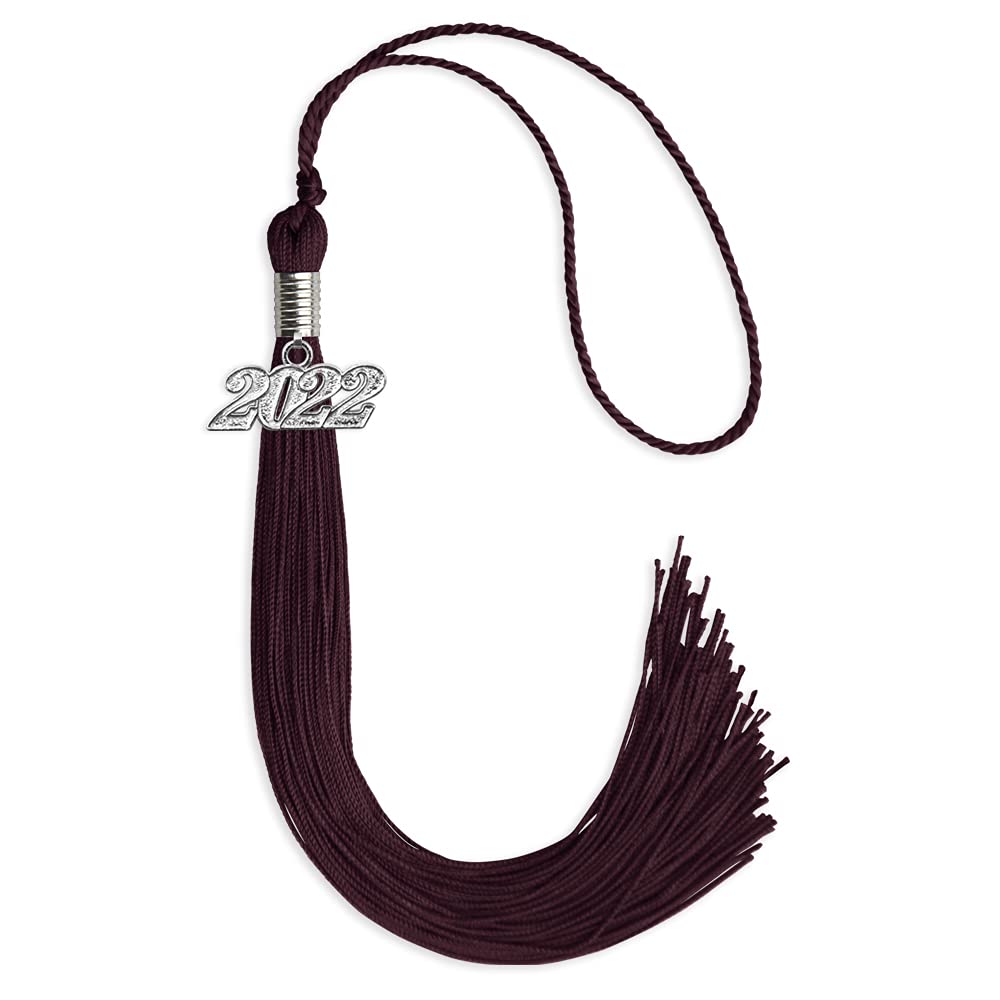 Endea Graduation Single Color Tassel with Silver Date Drop (Maroon, 2022)