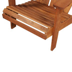vidaXL Solid Acacia Wood Patio Adirondack Chair, Weather-Resistant Outdoor Garden Armchair with Natural Oil Finish, Easy Assembly - Brown