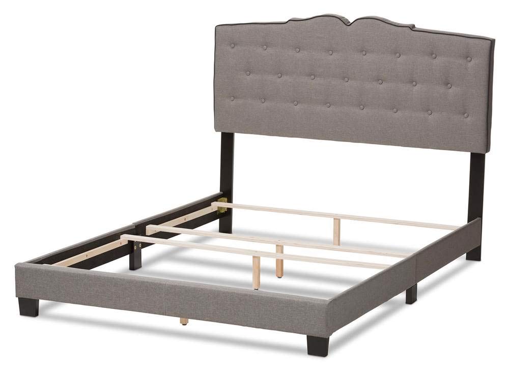 Baxton Studio Vivienne Modern and Contemporary Light Grey Fabric Upholstered Full Size Bed