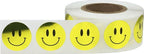 Metallic Gold Happy Face Labels 0.75 Inch 500 Total Adhesive Stickers