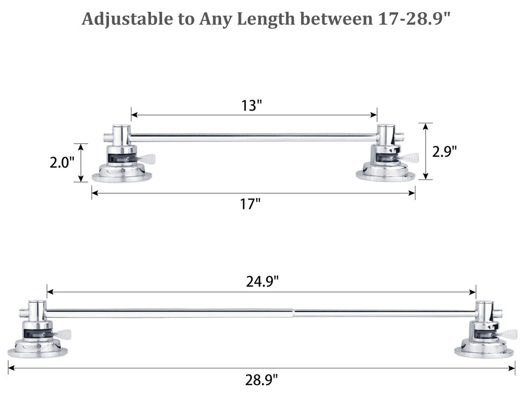 Sneatup Extendable Towel Bar TR070010 Stainless Steel Chrome Plating 17-29 inch